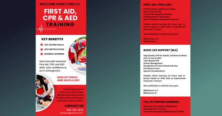 First Aid, CPR & AED Training with Welcome Home Care