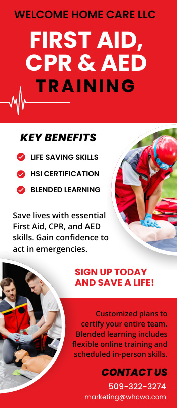 First Aid, CPR & AED Training with Welcome Home Care
